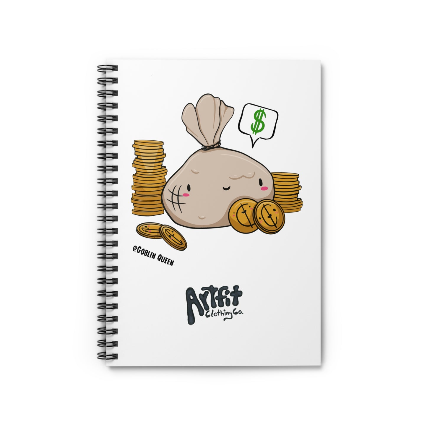 Jody King, Money Satchel Spiral Notebook - Ruled Line