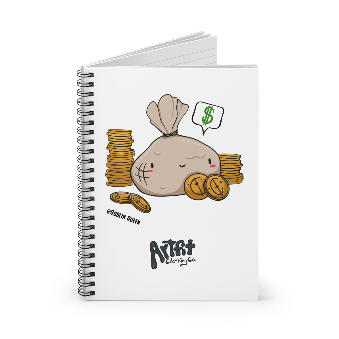 Jody King, Money Satchel Spiral Notebook - Ruled Line