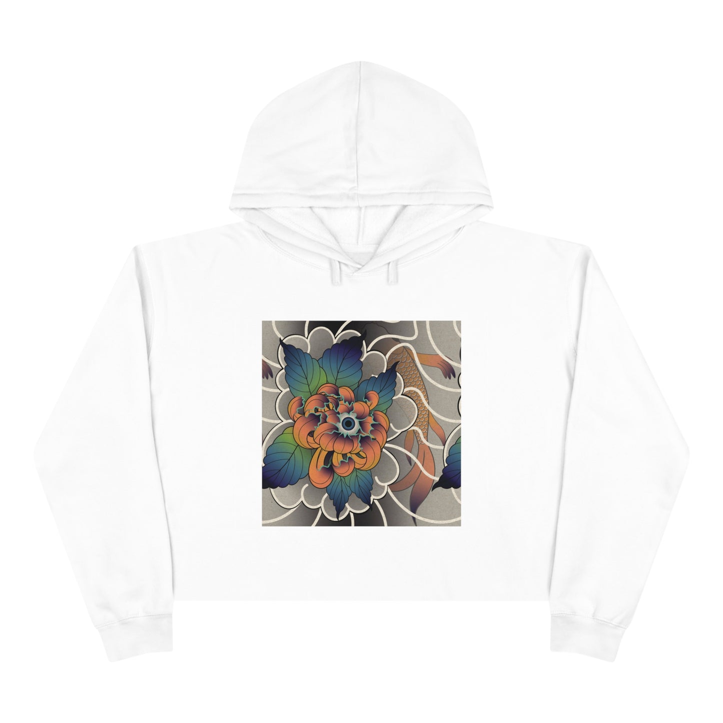 Carly Kozacheck, Flower Koi Fish Crop Hoodie