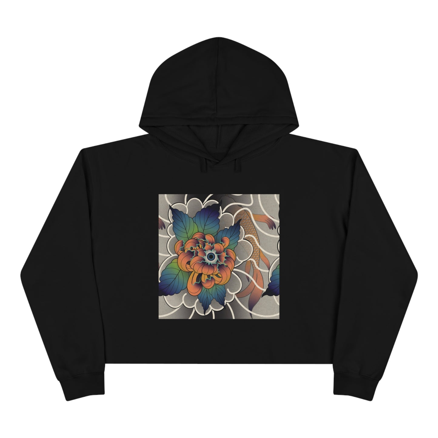 Carly Kozacheck, Flower Koi Fish Crop Hoodie