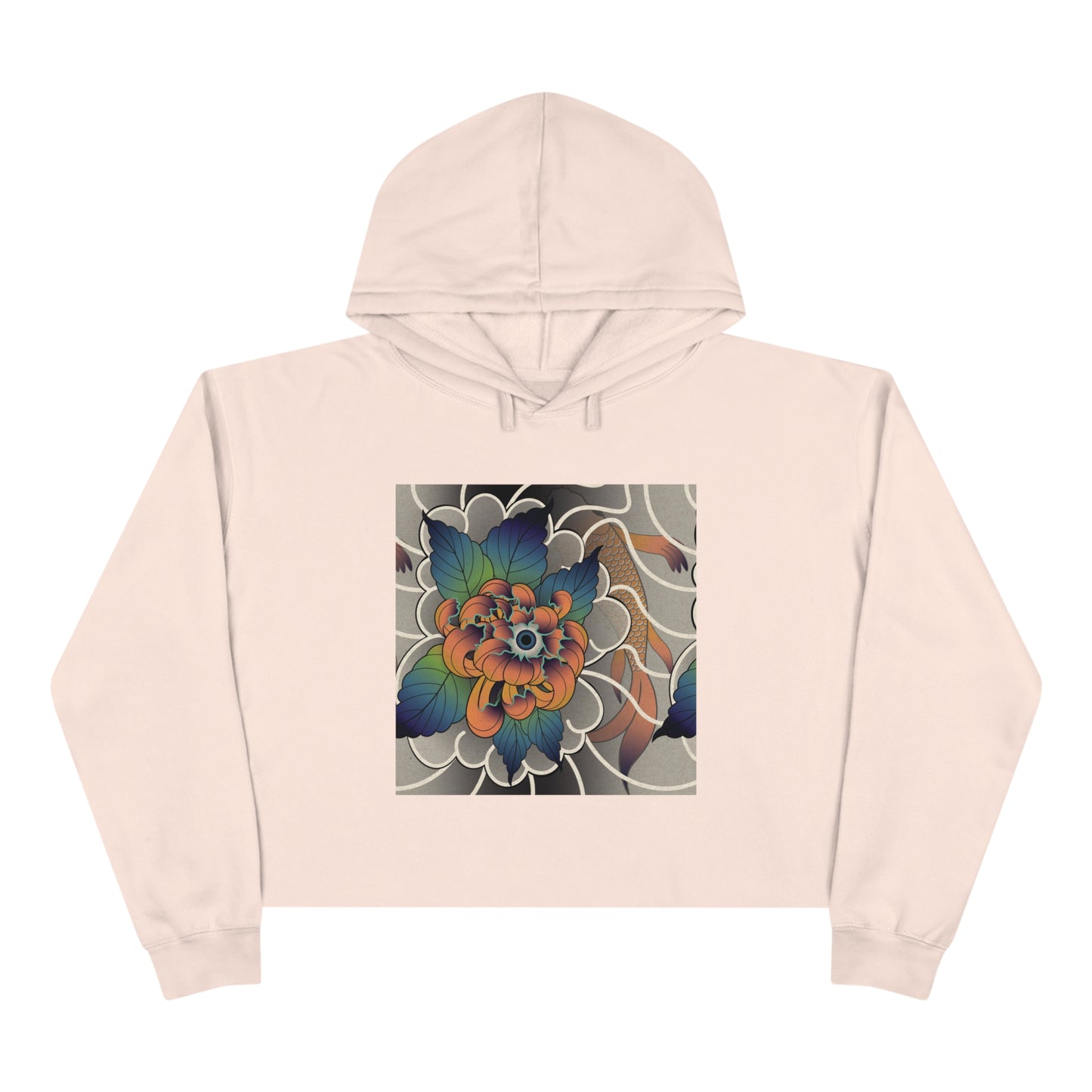 Carly Kozacheck, Flower Koi Fish Crop Hoodie