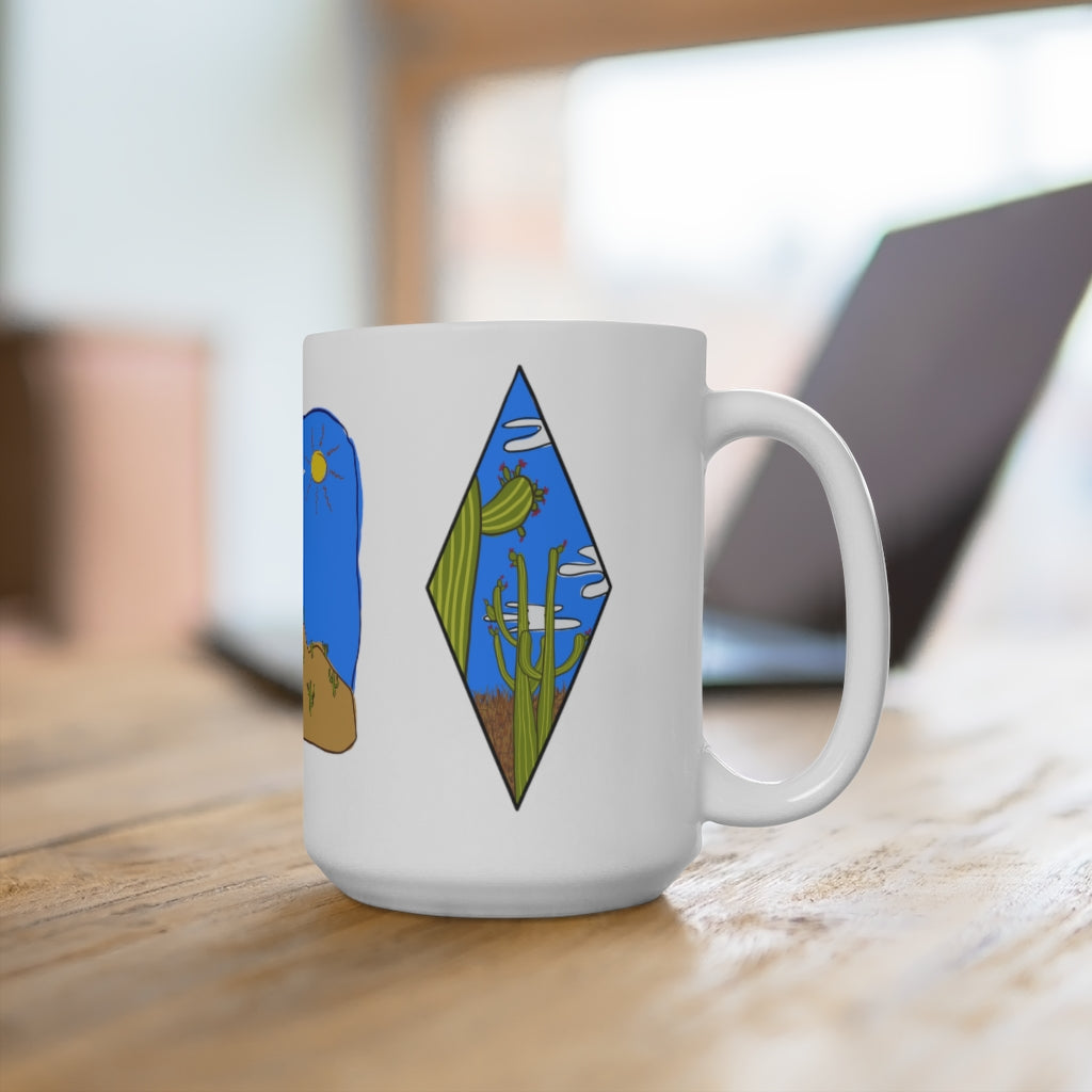 Ashley Laren, Saguaros Triptych Mug 15oz