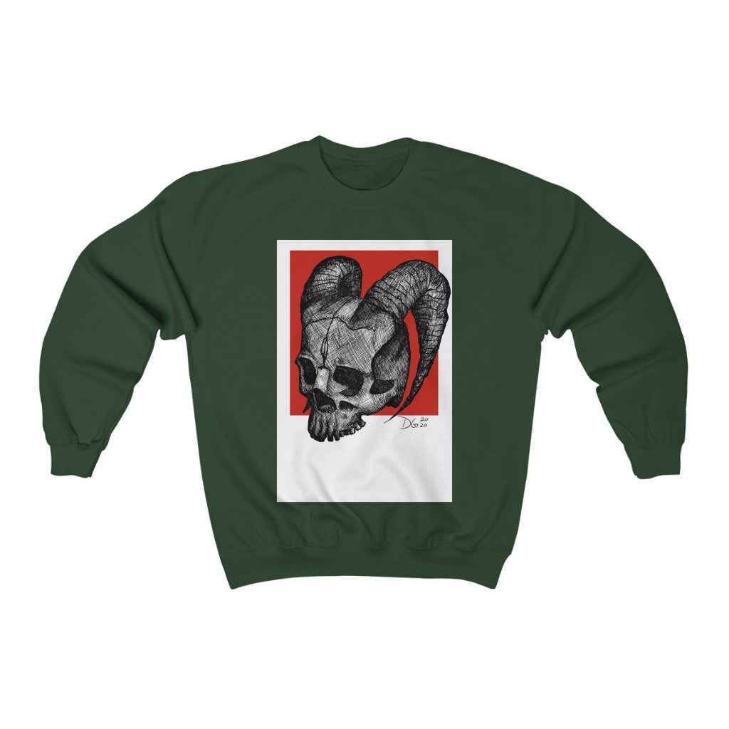Deanna Gray, Skull Red Polaroid Crewneck Sweatshirt