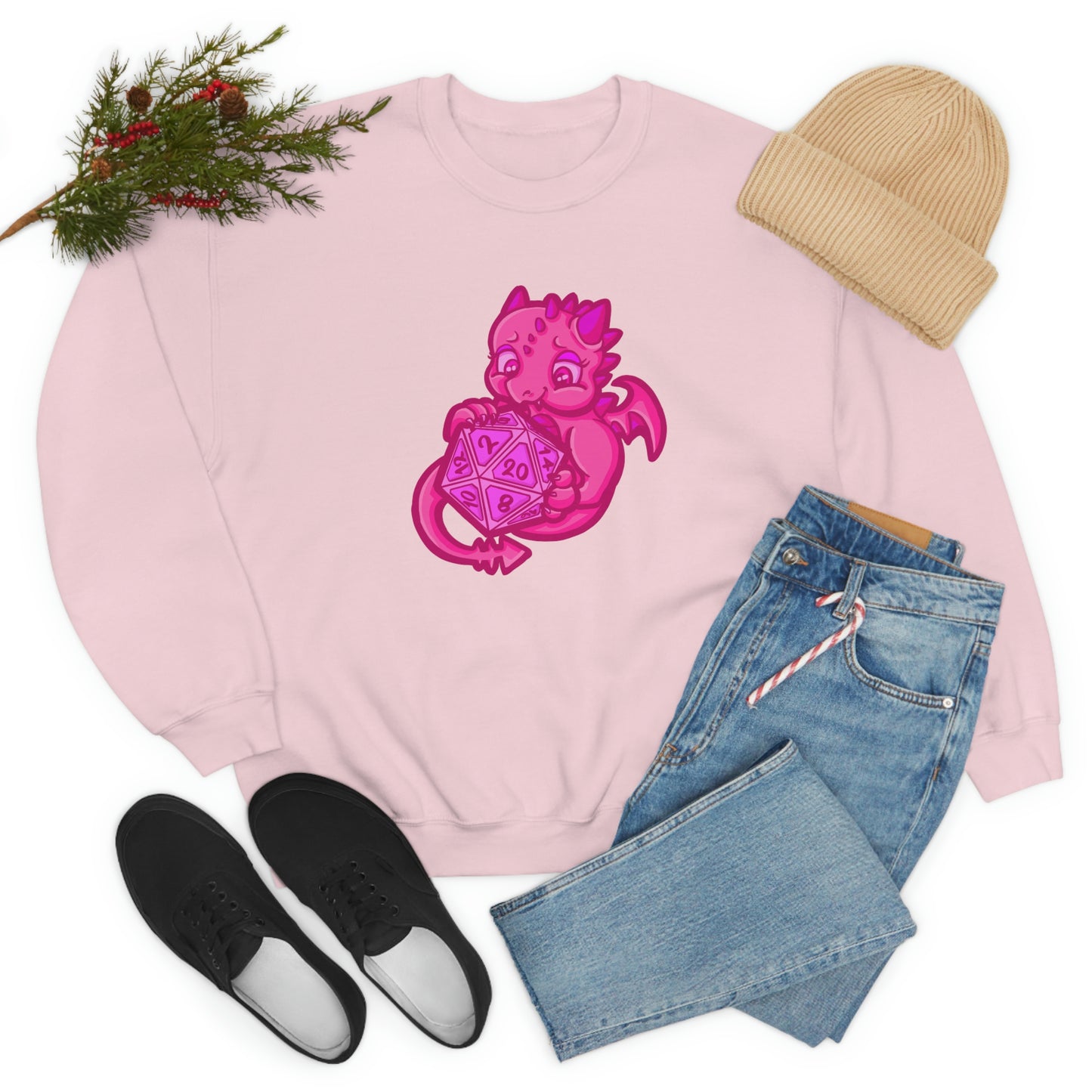 Kait Merryman, D20 Dragon Crewneck Sweatshirt