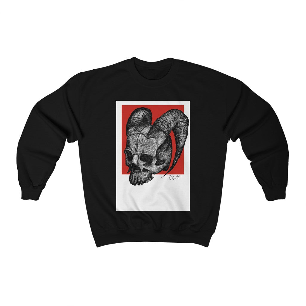 Deanna Gray, Skull Red Polaroid Crewneck Sweatshirt