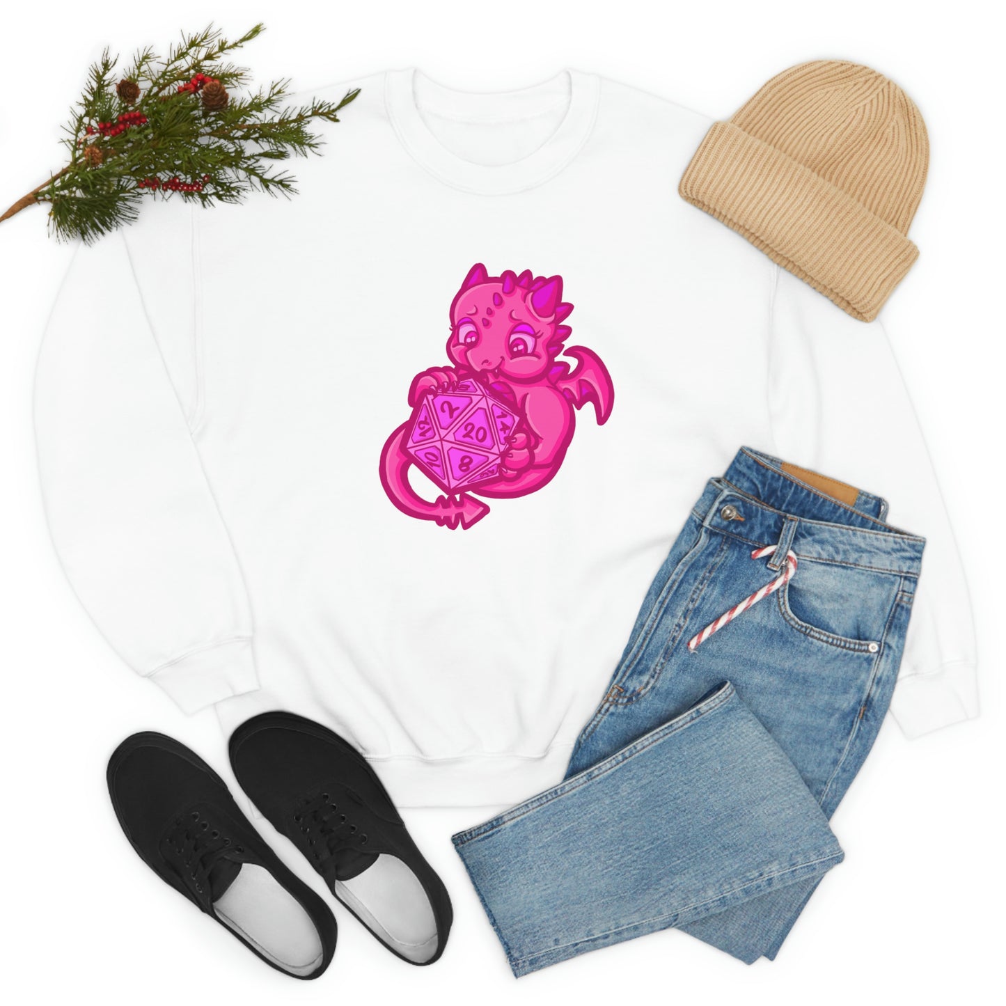Kait Merryman, D20 Dragon Crewneck Sweatshirt