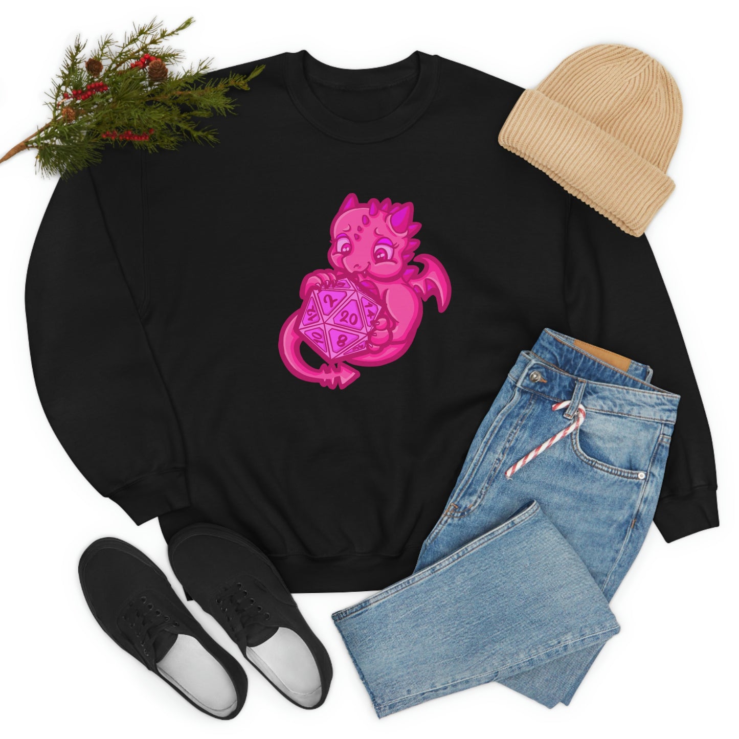 Kait Merryman, D20 Dragon Crewneck Sweatshirt