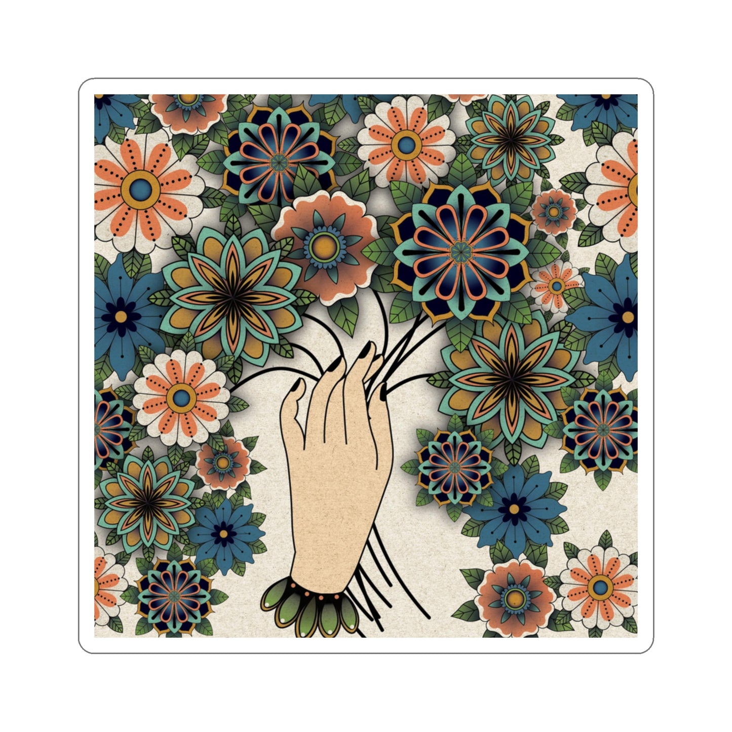 Carly Kozacheck, Traditional Hand Flower Sticker