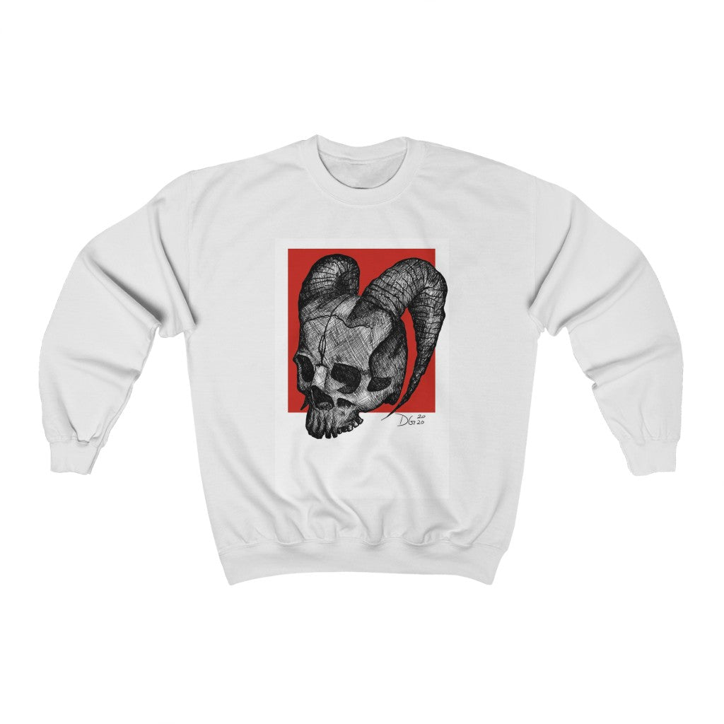 Deanna Gray, Skull Red Polaroid Crewneck Sweatshirt
