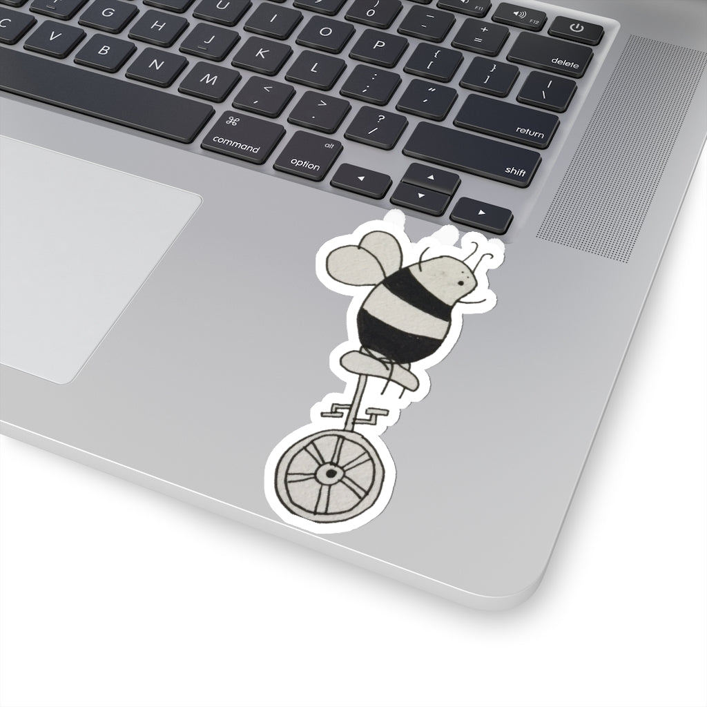 Maya Zavala, Bee on Unicycle Kiss-Cut Stickers