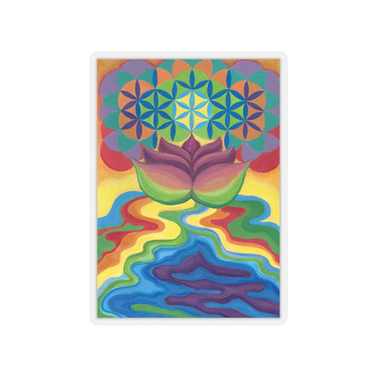Janelle Lotz, Rainbow Lotus Kiss-Cut Sticker